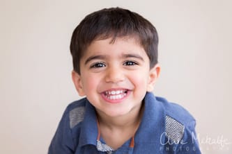 Young boy grinning